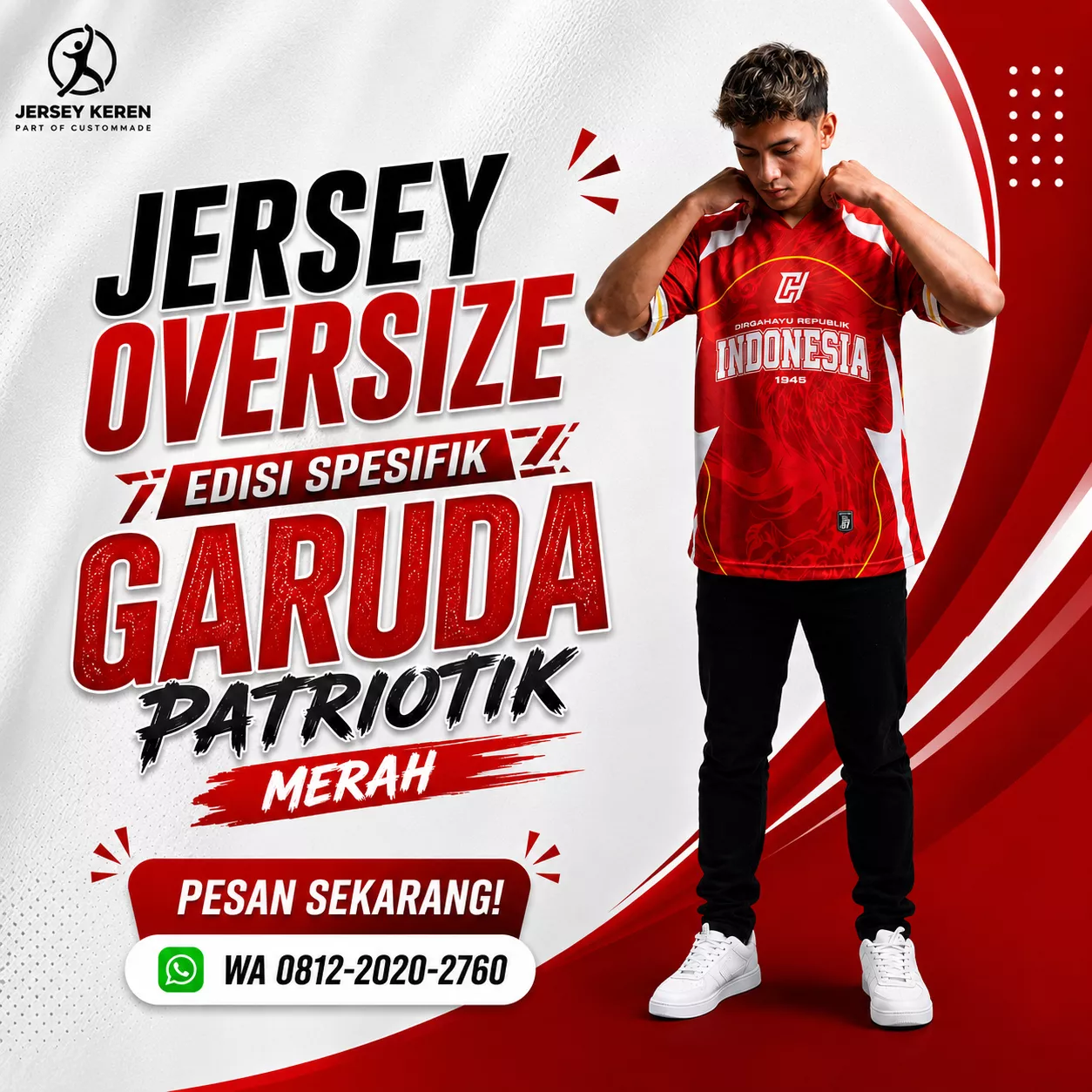 jersey oversize 17 agustus Edisi Garuda Patriotik Merah