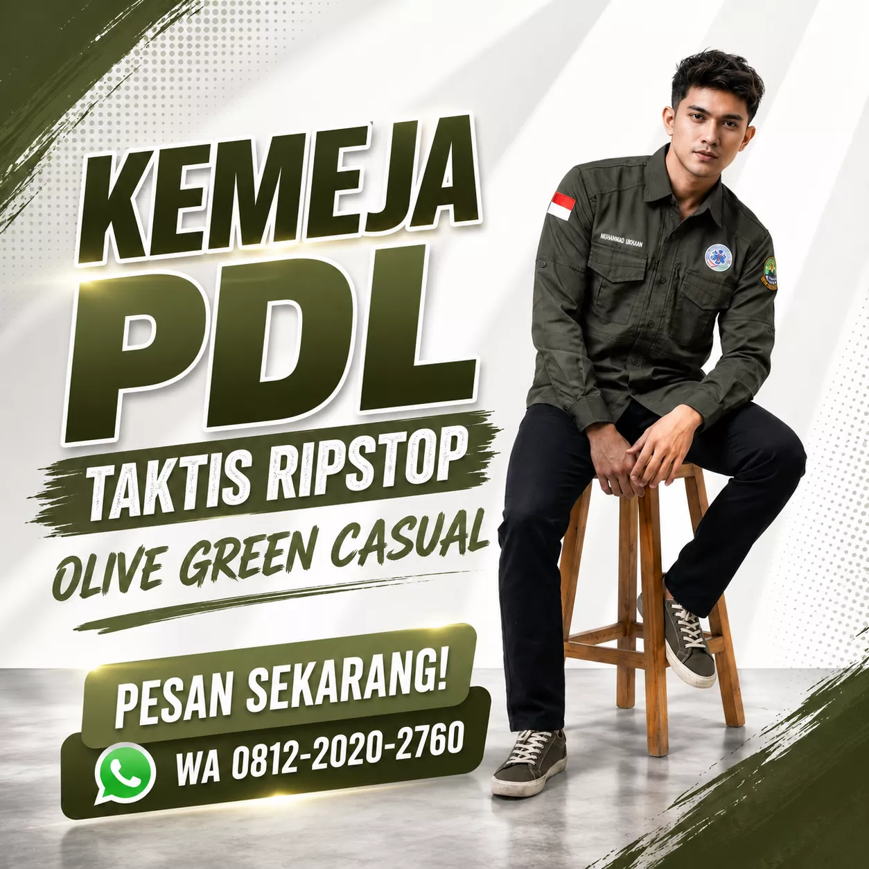 Konveksi kemeja bandung hijau olive untuk seragam lapangan