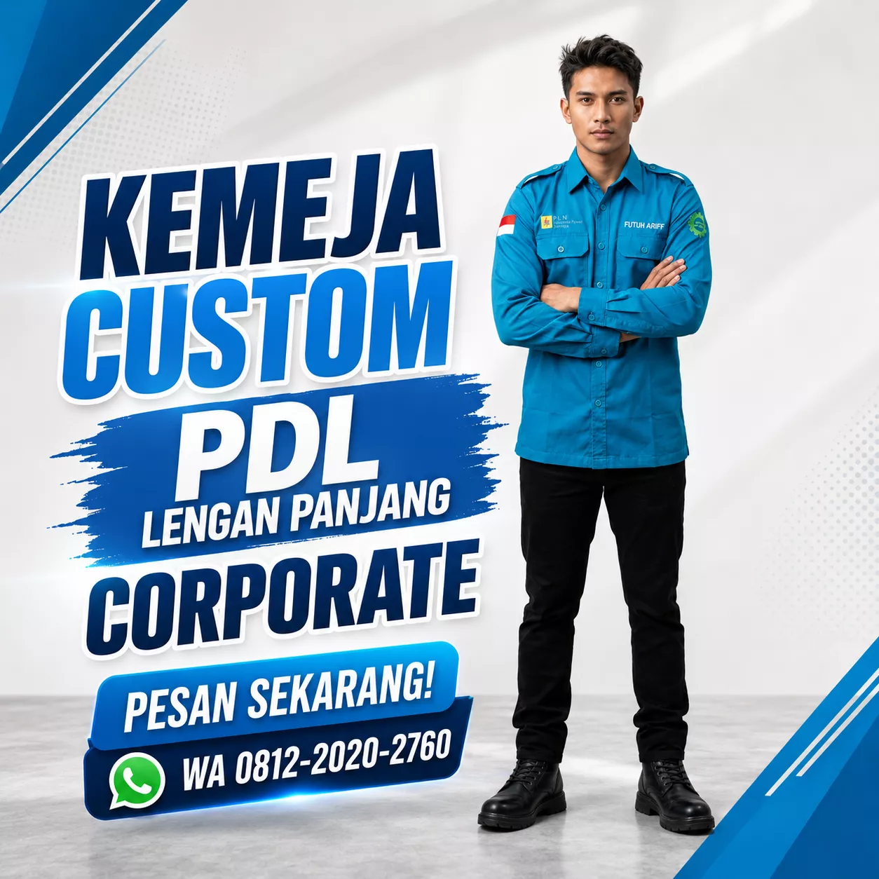 Vendor kemeja custom PDL lengan panjang