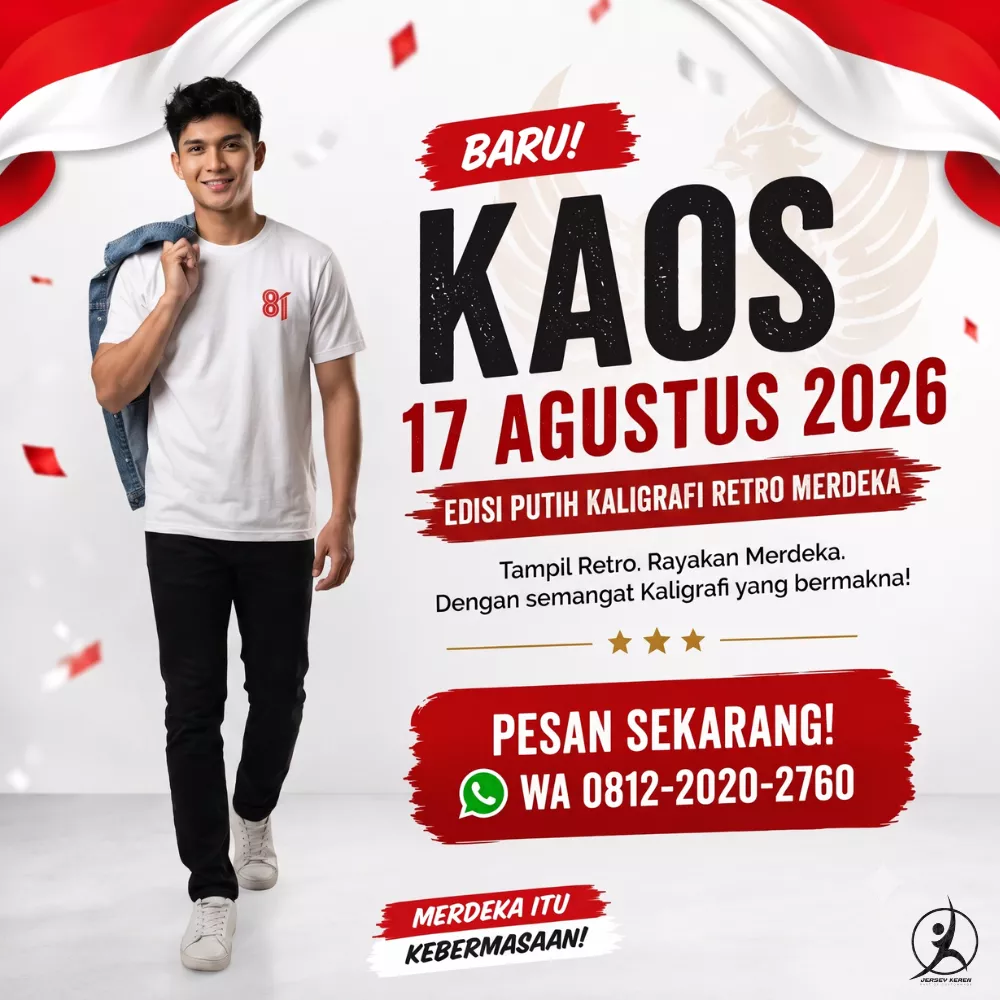 Kaos putih 17 agustus retro merdeka